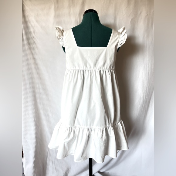 Compania Fantastica White Mini Tiered Poplin Dress with Pockets Size M - Picture 7 of 12